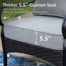 5-Seater Outdoor Metal and Rattan Cocoa Sofa Set with Coffee Table