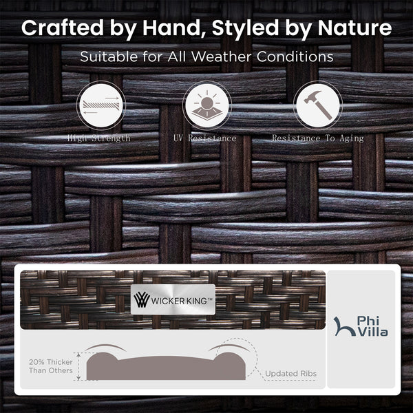 5-Seater Outdoor Metal and Rattan Cocoa Sofa Set wth Fire Pit Table