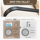 5-Seater Outdoor Metal and Rattan Cocoa Sofa Set with Coffee Table