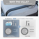 5-Seater Outdoor Metal and Rattan Cocoa Sofa Set with Coffee Table