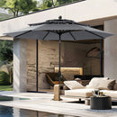 PHI VILLA 10ft 3 Tier Auto-tilt Patio Umbrella Outdoor Double Vented Umbrella