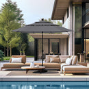 PHI VILLA 10ft 3 Tier Auto-tilt Patio Umbrella Outdoor Double Vented Umbrella