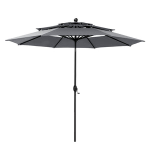 10ft 3 Tier Auto-tilt Patio Umbrella Outdoor Double Vented Umbrella