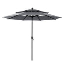 PHI VILLA 10ft 3 Tier Auto-tilt Patio Umbrella Outdoor Double Vented Umbrella