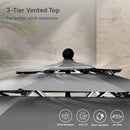 PHI VILLA 10ft 3 Tier Auto-tilt Patio Umbrella Outdoor Double Vented Umbrella