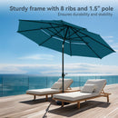 PHI VILLA 10ft 3 Tier Auto-tilt Patio Umbrella Outdoor Double Vented Umbrella