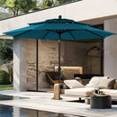 PHI VILLA 10ft 3 Tier Auto-tilt Patio Umbrella Outdoor Double Vented Umbrella