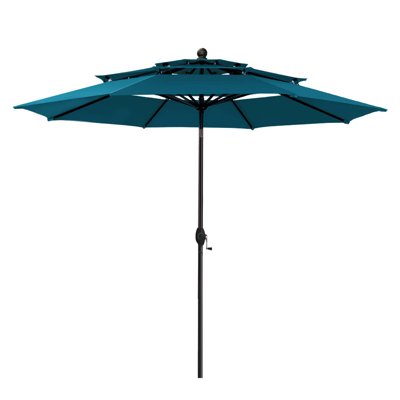 PHI VILLA 10ft 3 Tier Auto-tilt Patio Umbrella Outdoor Double Vented Umbrella