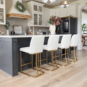 24 Inch Modern PU Leather Counter Stools for Kitchen Island