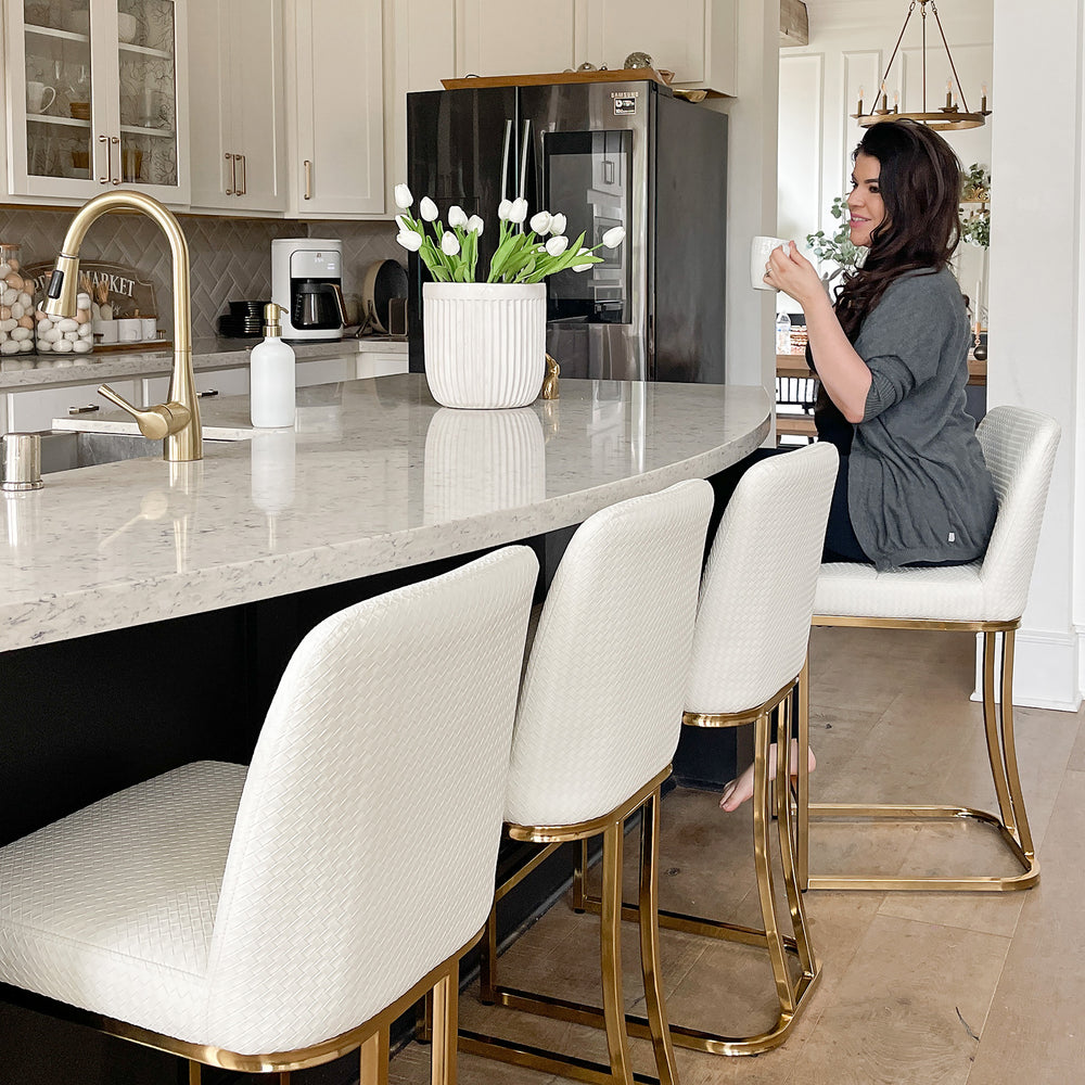 24 Inch Modern PU Leather Counter Stools for Kitchen Island