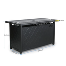 7-Seater Patio Metal Diamond Sofa Set with  Fire Pit Table