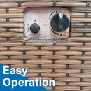 Phi Villa 32 Inch 50,000 BTU Patio Wicker & Steel Square Patio Propane Fire Pit Table