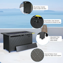 5-Seater Patio Metal Vines Sofa with Fire Pit Table