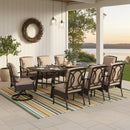Coco 7/9-Pcs Fixed Chairs Outdoor Dining Set with Extendable Table