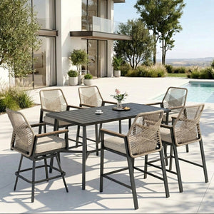 Phi Villa Mirage 7-Pcs. Rope-art High Bar Stools