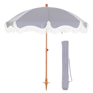 7ft Patio Beach Tassel Umbrella UPF 50+ With Carry Bag