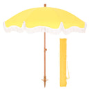 Phi Villa 7ft Patio Beach Tassel Umbrella UPF 50+ With Carry Bag