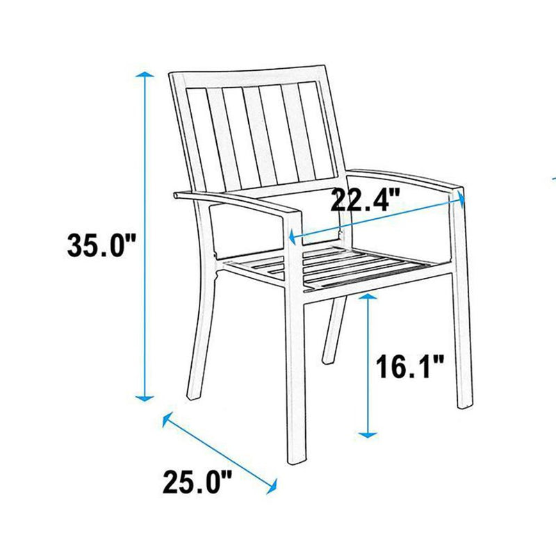 Patio Stackable Dining Chairs for Deck,Backyard PHI VILLA