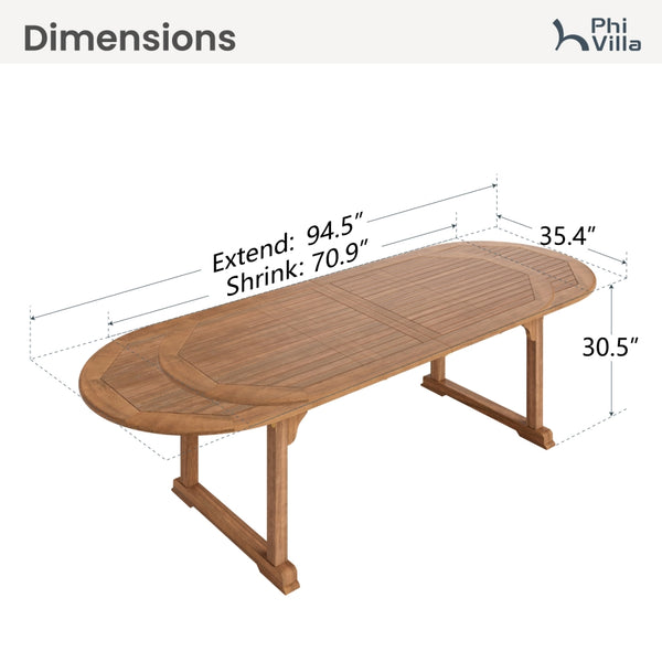 Phi Villa Bucolic Luxurious Wooden Expandable Table
