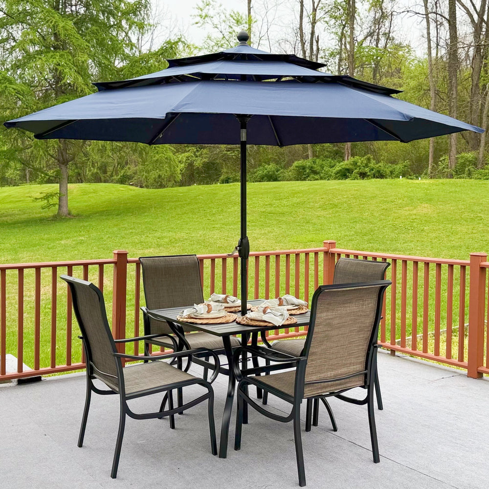 Wave 5-Piece Outdoor Dining Set with Stationary Chairs