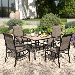 Wave 5-Piece Outdoor Dining Set with Stationary Chairs