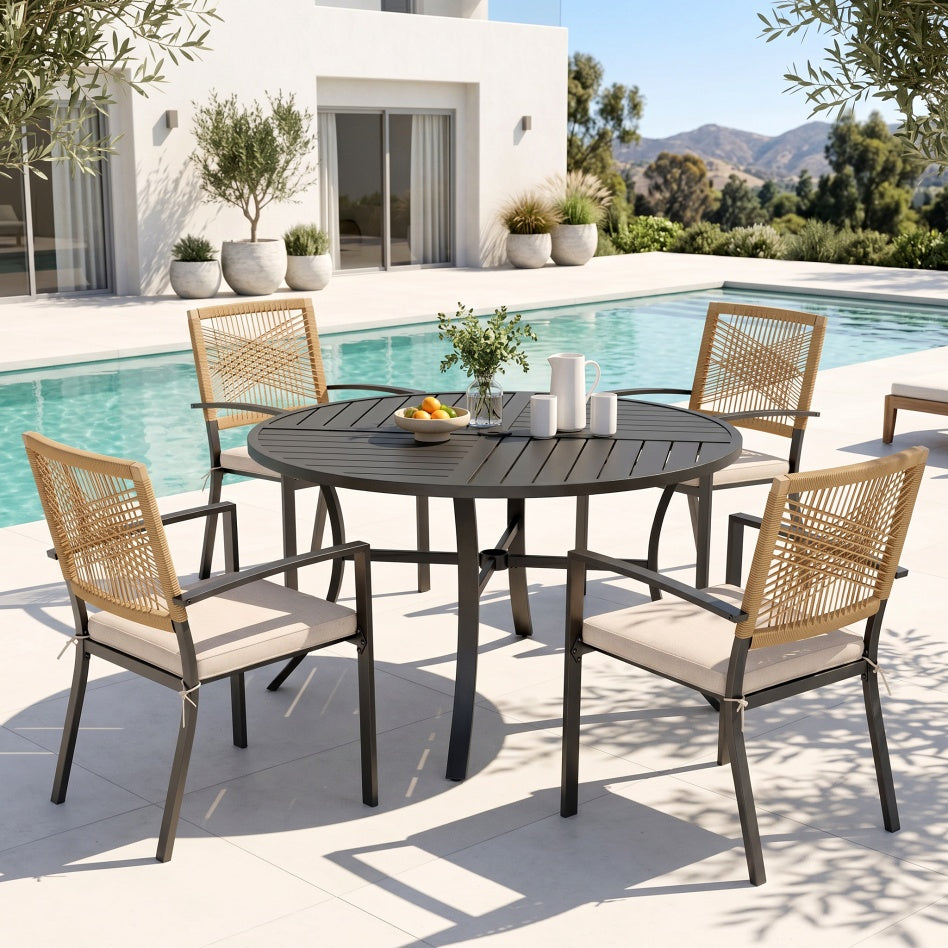 Sarasota 4/6/8-Seater Outdoor Dining Set with Round Table