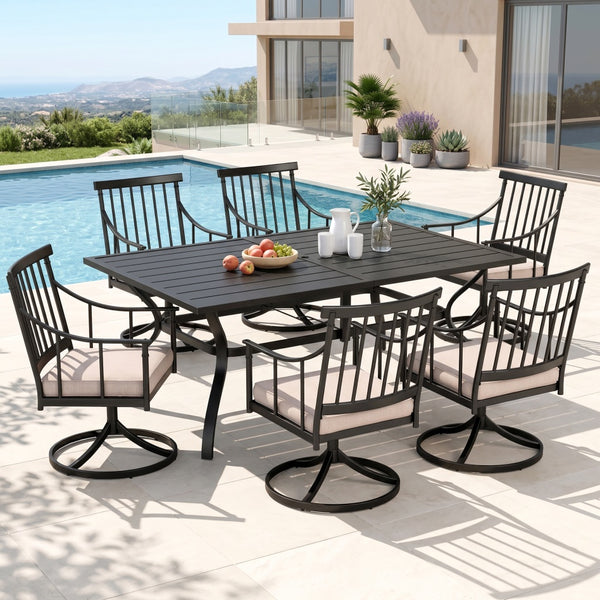 Linea 7-Piece Patio Dining Set with Rectangle Table