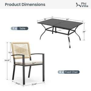 Sarasota 6/8-Seater Outdoor Dining Set with Rectanglar Table