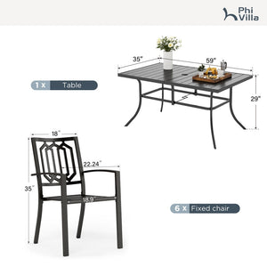 Diamond 7-Piece Dining Set for Garden, Backyard