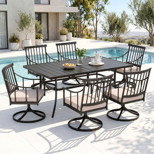Linea 7-Piece Patio Dining Set with Rectangle Table