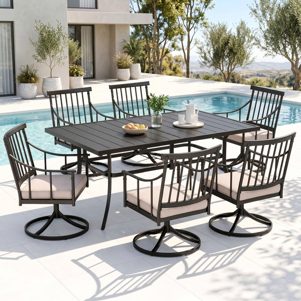 Linea 7-Piece Patio Dining Set with Rectangle Table