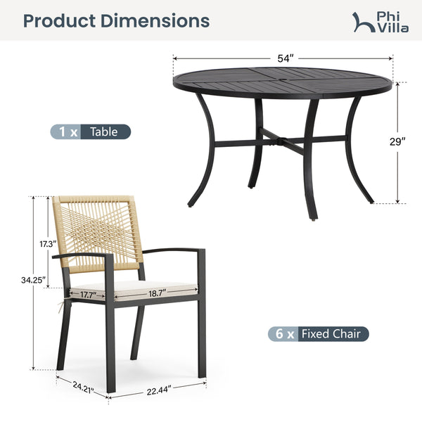 Sarasota 4/6/8-Seater Outdoor Dining Set with Round Table