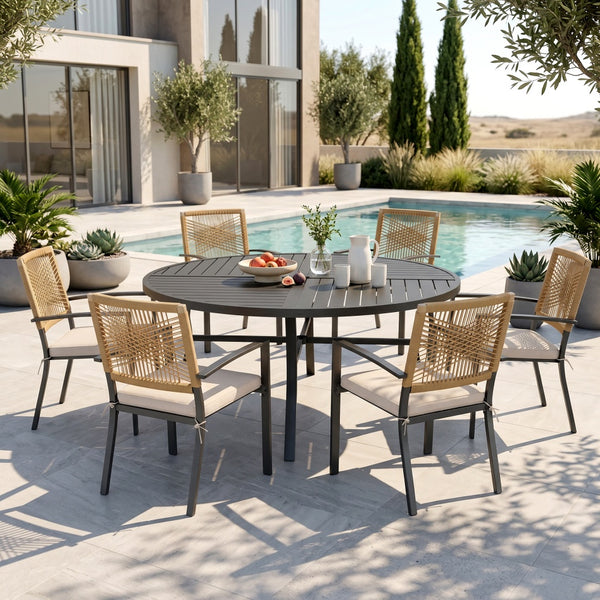 Sarasota 4/6/8-Seater Outdoor Dining Set with Round Table