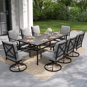 Calabash 9-Piece Patio Dining Set with 82" Long Table
