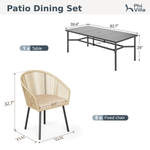 Catalina 8-Seater Outdoor Dining Set with Long Table
