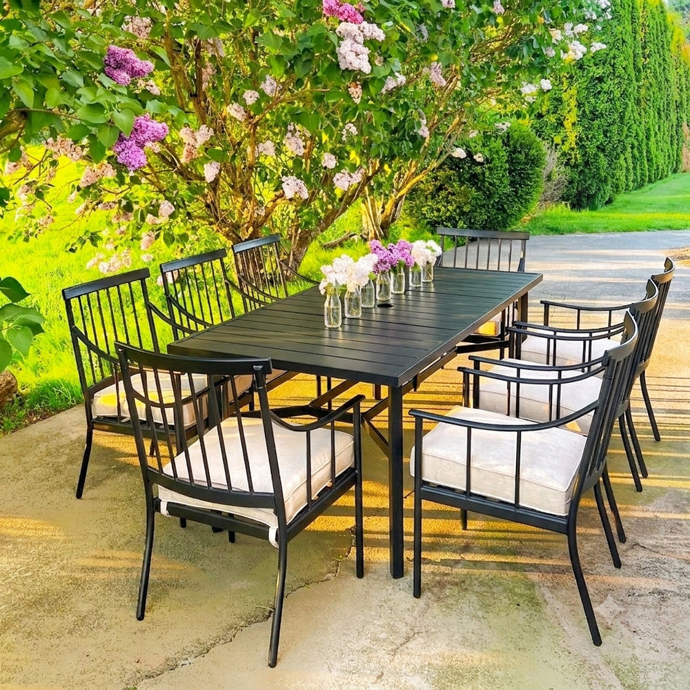 Linea 9-Piece Patio Dining Set with 82" Long Table