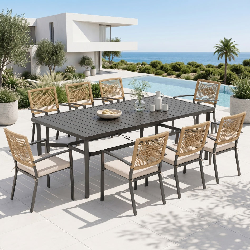 Sarasota 6/8-Seater Outdoor Dining Set with Rectanglar Table