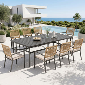 Sarasota 6/8-Seater Outdoor Dining Set with Rectanglar Table
