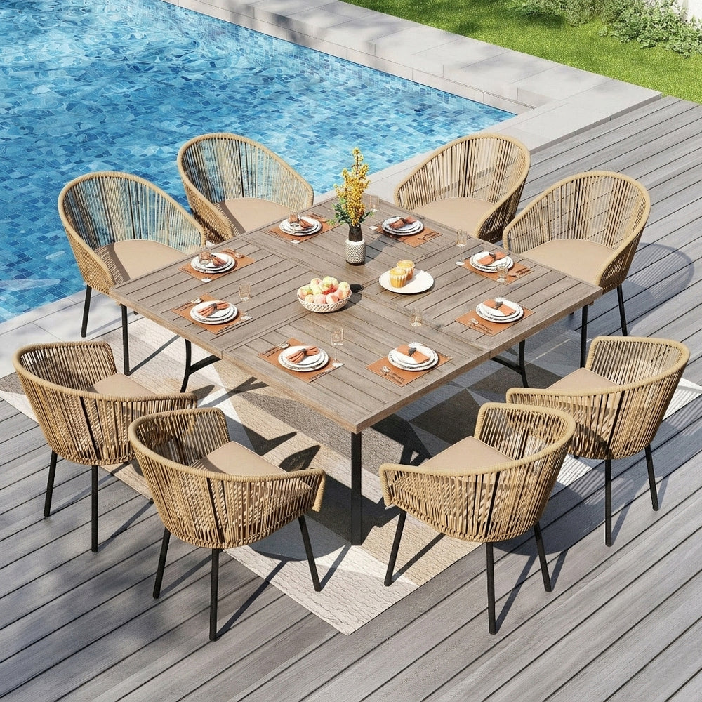Catalina 8-Seater Outdoor Dining Set with Square Table