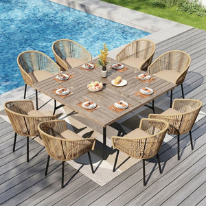 Catalina 8-Seater Outdoor Dining Set with Square Table