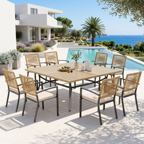 Sarasota 8-Seater Outdoor Dining Set with Large Square Table