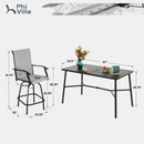 7-Piece Outdoor Bar Stool Set with 6 Seat for Poolside, Graden PH VILLA
