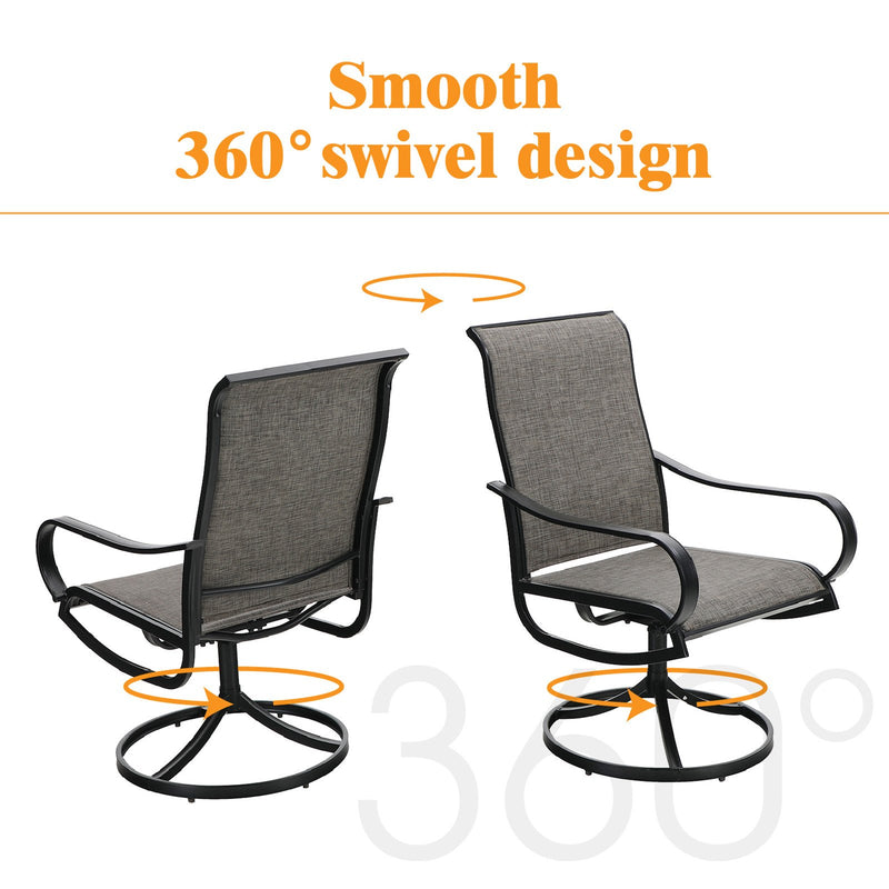 PHI VILLA 15-Piece Set with 7-Seat Steel Conversation Sofa Set and 8-Seat Dining Set and 15ft Double-Sided Twin Umbrella