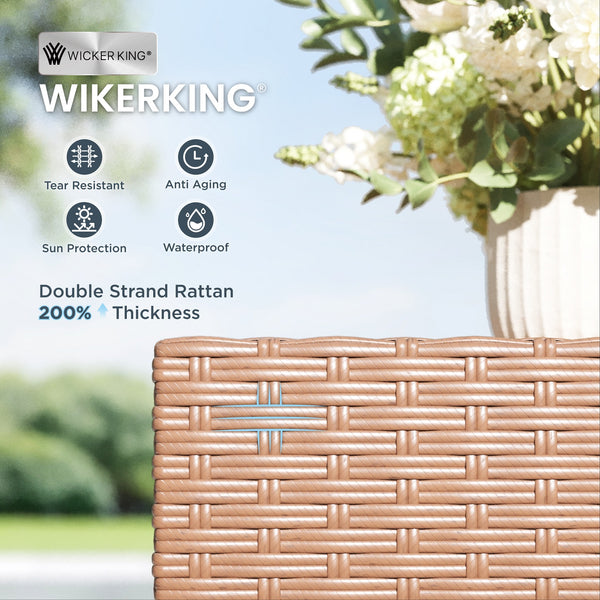 Catalina Woodgrain HDPE Patio Sectional Rattan Sofa Set