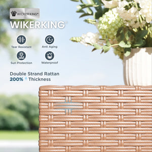 Catalina Woodgrain HDPE Patio Sectional Rattan Sofa Set