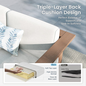 Catalina Woodgrain HDPE Patio Sectional Rattan Sofa Set