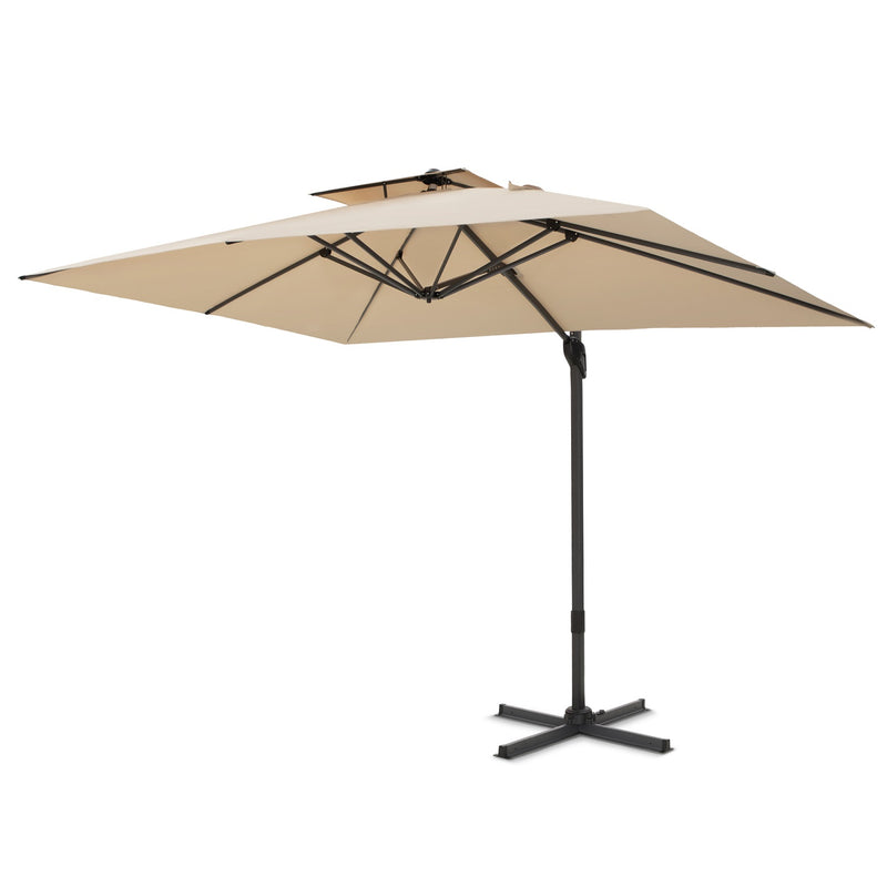 Automatic Hydraulic Cantilever Umbrella 360-Degree Outdoor Patio Parasols Umbrellas