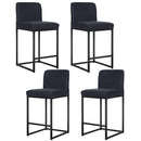 PHI VILLA Black Bar Stools— Counter Height Bar Stool Leather Stools Barstools with Back for Kitchen Counter