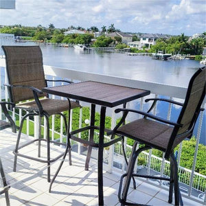 3/5-Piece Patio Bistro Set of Textilene Swivel Bar Stools
