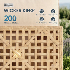 Open-Weave Wicker Deep-Seat Outdoor Sectional with Fire Pit